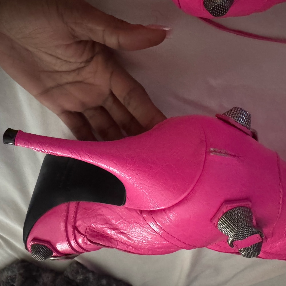 Balenciaga Neon Pink Heeled Boots - Picture 4 of 5